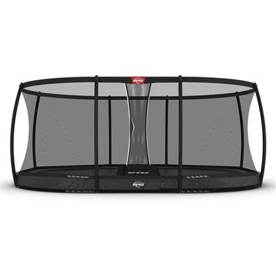 BERG trampoline Grand Ovaal Elite InGround 520X350 Grijs + Safety Net DLX XL