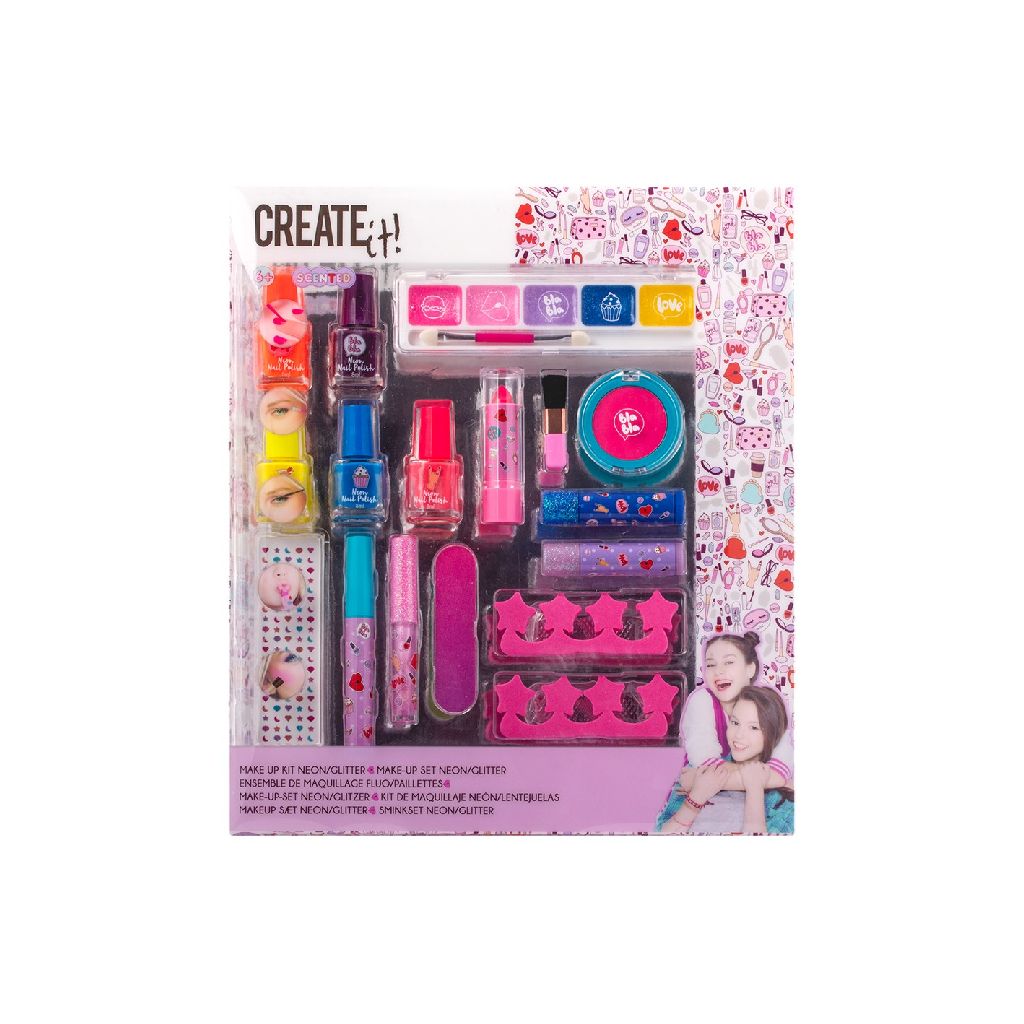Create It! Make Up Box PET Neon En Glitters Uitlopend