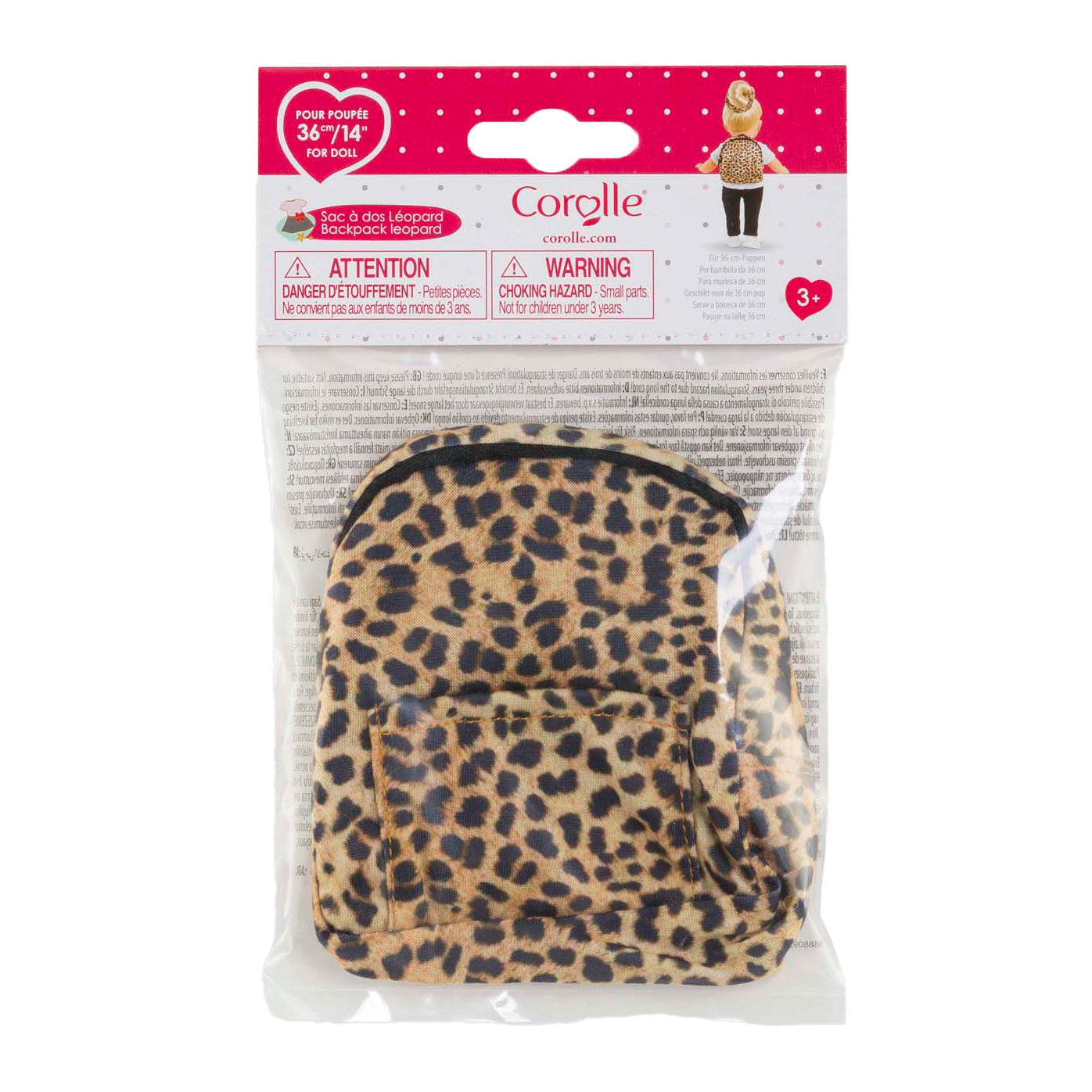 Corolle Rugzak voor Poppen Luipaard, 36cm