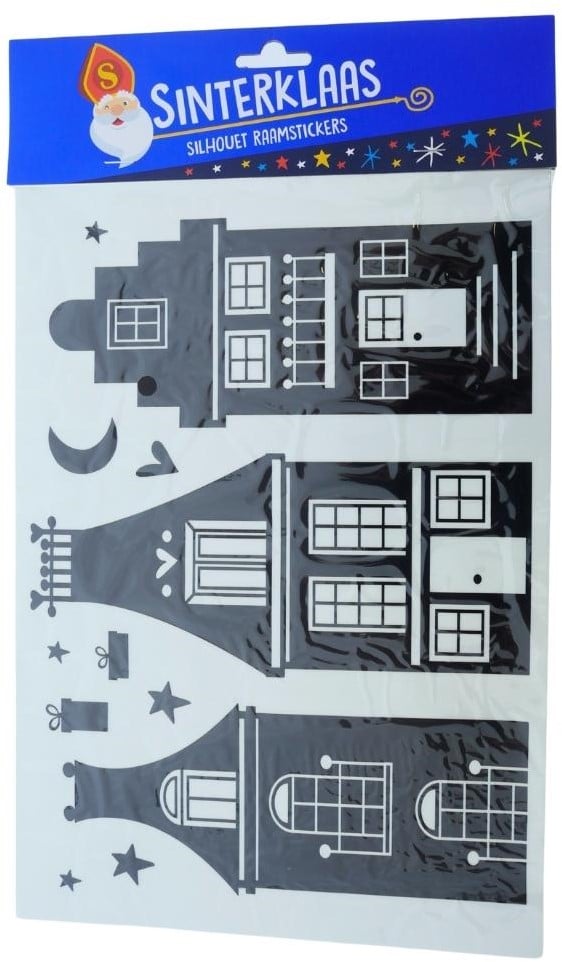 Sinterklaas silhouette raamstickers A4 set