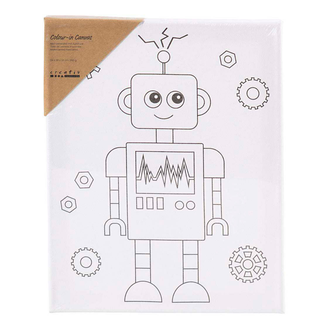 Schildercanvas met Print Robot - 24x30cm