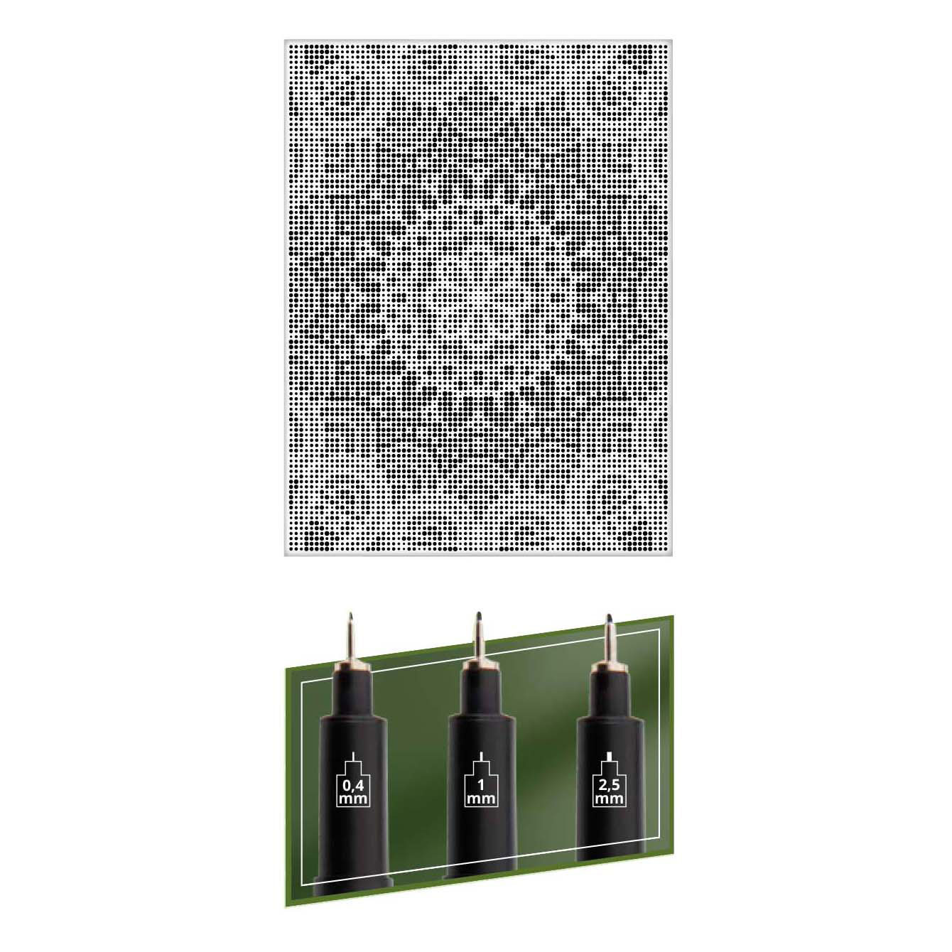 Stippenkunst op Doek Mandela - 40 x 30 cm - incl. Fineliners