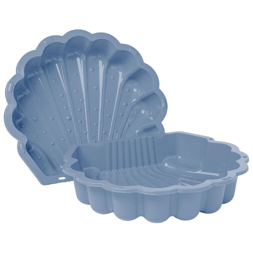 Schelp Zandbak Blauw met Deksel Kunststof