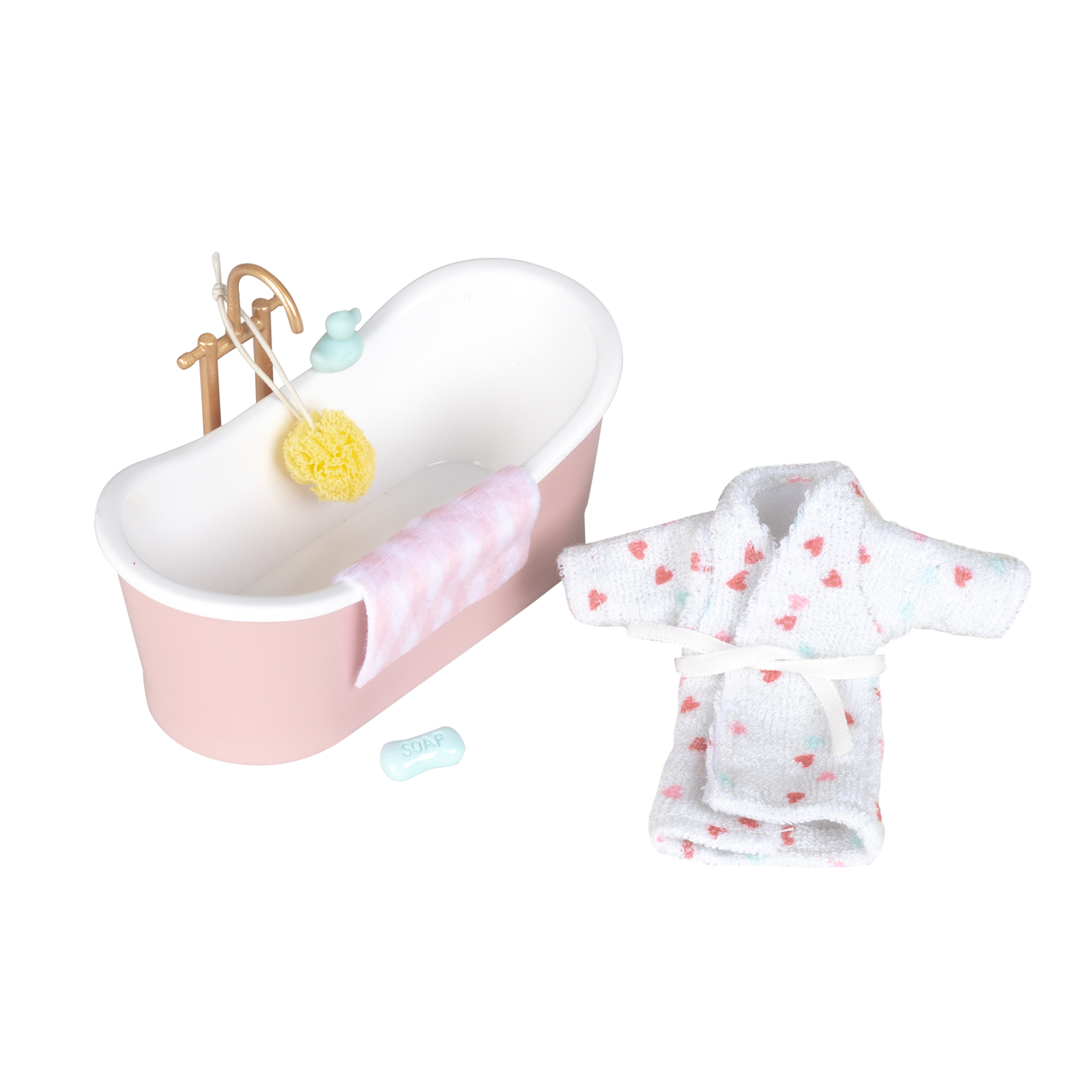 Lundby ligbad set met badjas en accessoires (1:18 schaal)