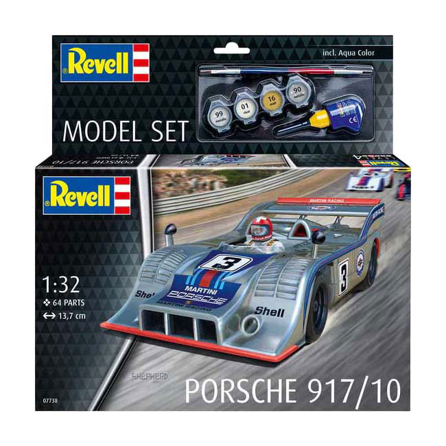 Revell Modelbouwpakket - Porsche 917 1:32 - 64dlg - Incl. Aqua Color Basiskleuren Verf