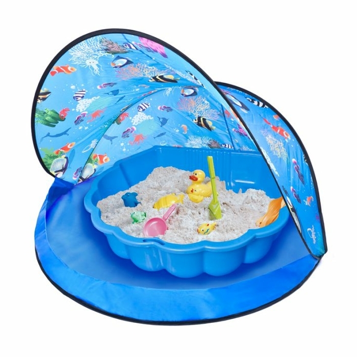 Schelp zandbak met UV-tent 87x78cm en opbergtas vanaf 18 mnd