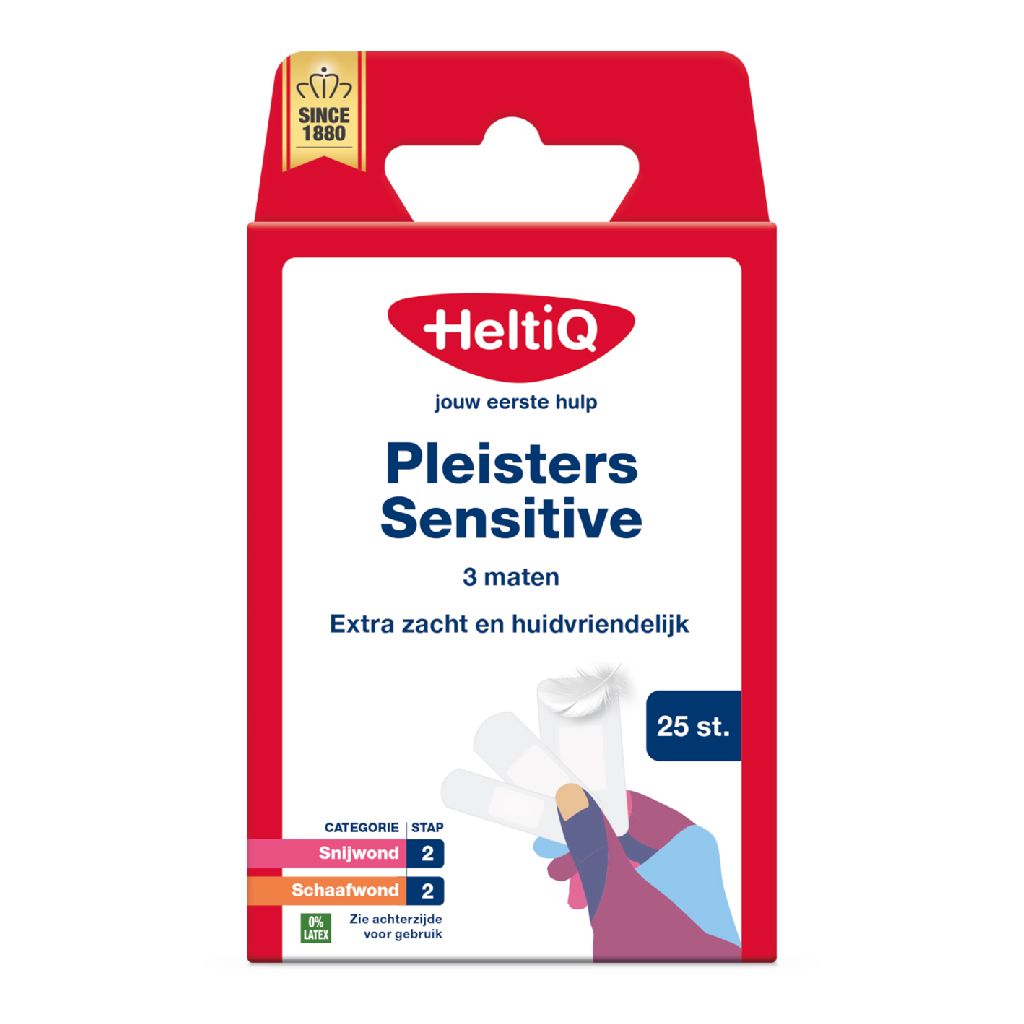 HeltiQ Pleisters Sensitive 3 Maten 25st