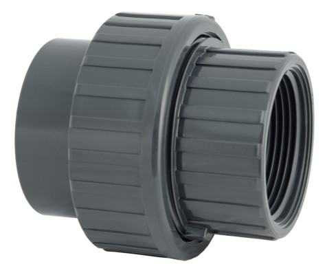 PVC koppeling 50mm lijm x 1 1/2" binnendraad, 10 bar, W'eau