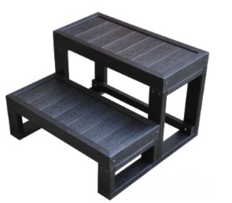 Spa trap 2 treden antraciet kunststof - W'eau hottub trapje