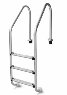 RVS 304 zwembadtrap 4 treden met antislip, 115-150 cm diepte