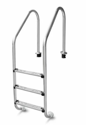 Zwembadtrap RVS 304 met 3 treden en antislip profiel (90-115 cm)