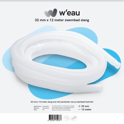 Zwembadslang 38 mm diameter - 2 meter - inkortbaar - wit