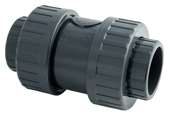 Terugslagklep 50mm PVC klikverbinding W'eau grijs