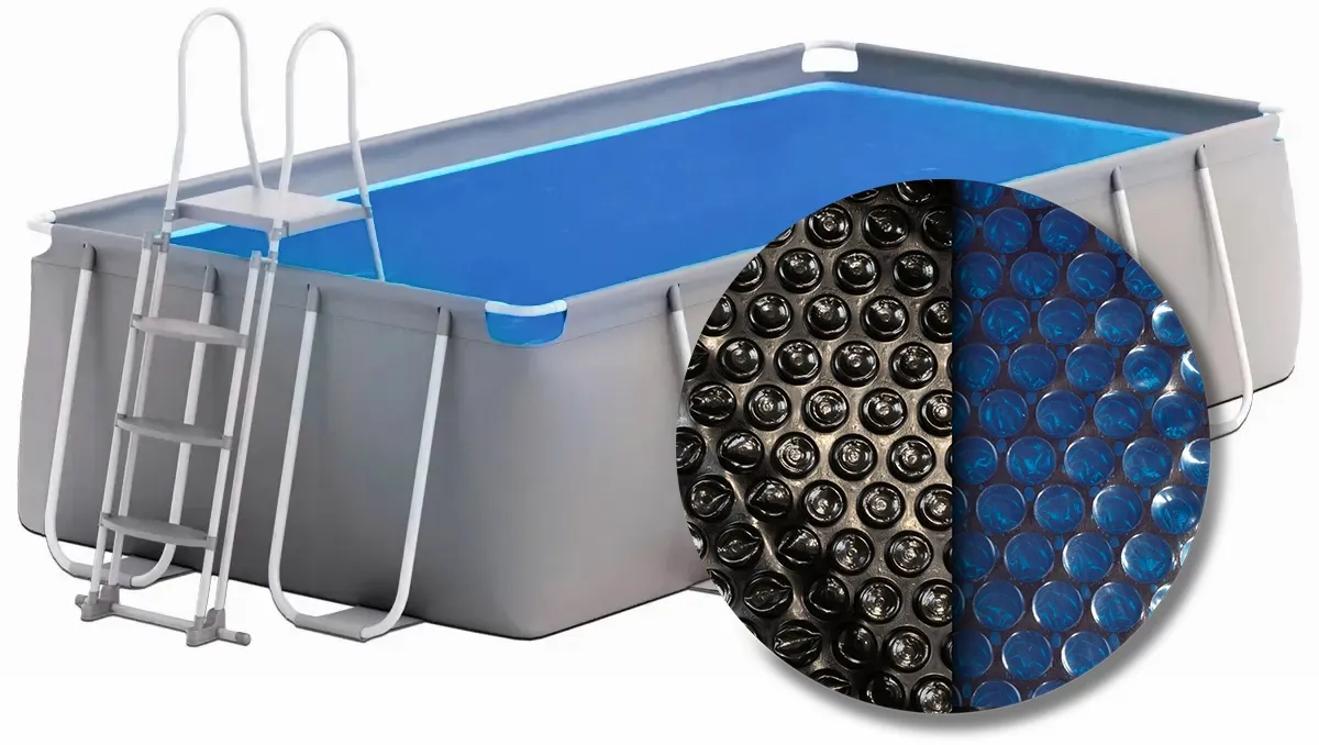 Solar zwembadzeil rechthoekig 488x244 cm zwart/blauw W'eau