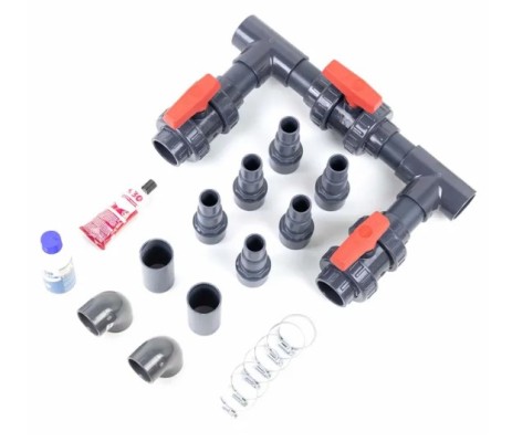 Bypass kit 50mm voor zwembadwarmtepomp met regelkleppen - W'eau