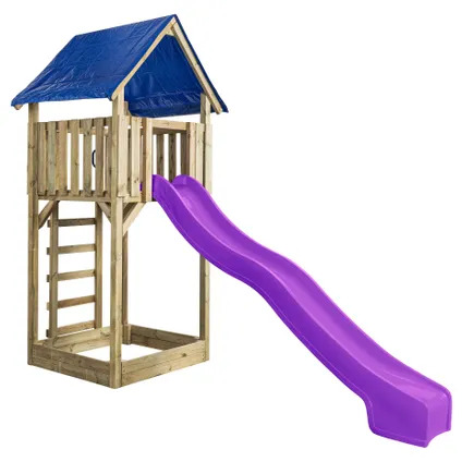 Houten Speeltoren Lisa met Glijbaan - Violet