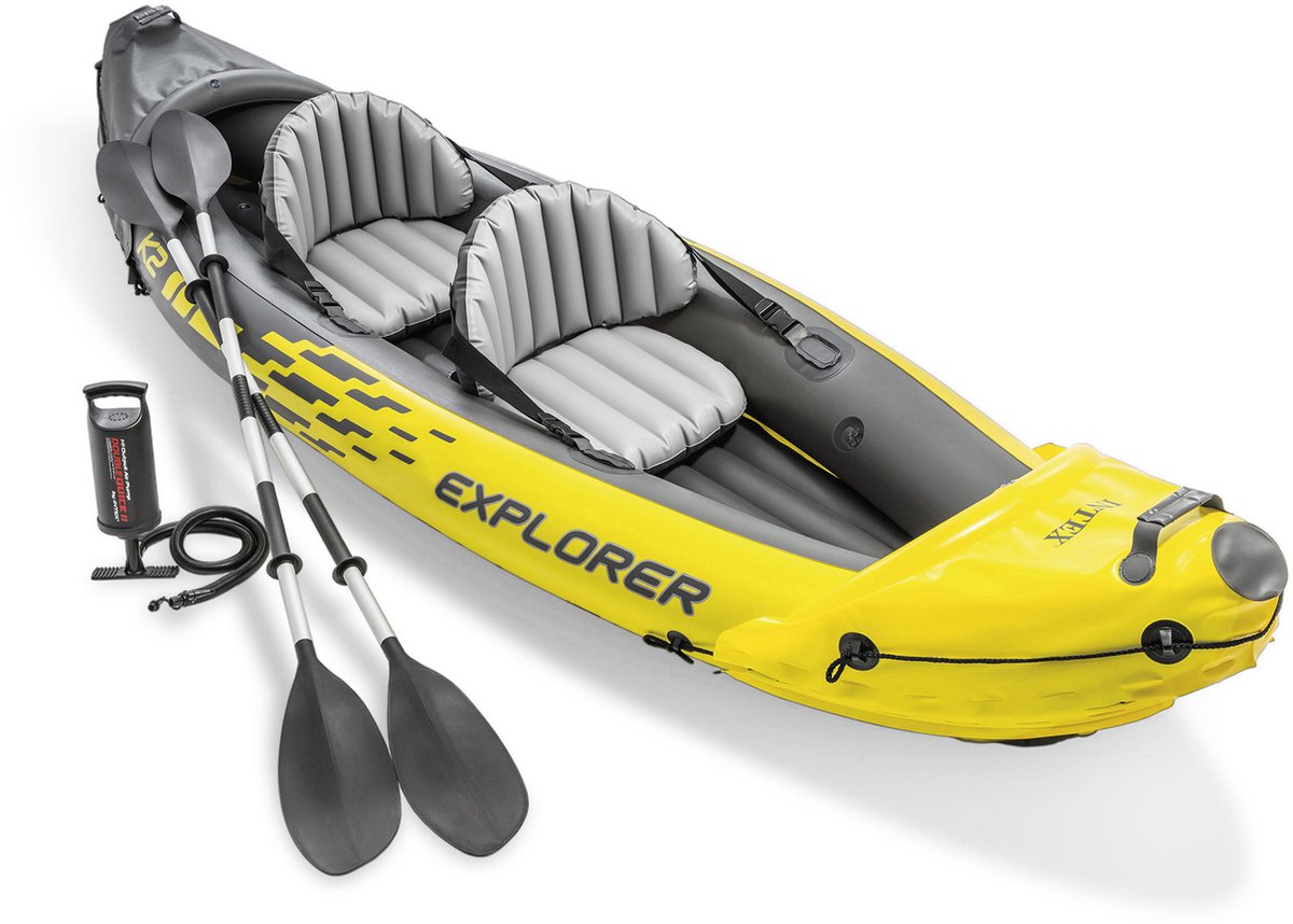 2-persoons opblaasbare kajak 312 cm met peddels en pomp - Intex Explorer K2