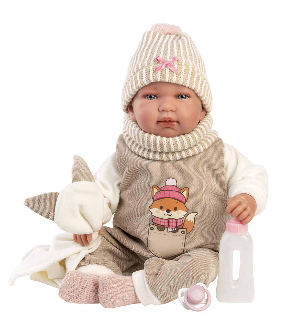 Llorens Babypop Tina 44 cm met Huilgeluid, Zacht Stoffen Lijfje