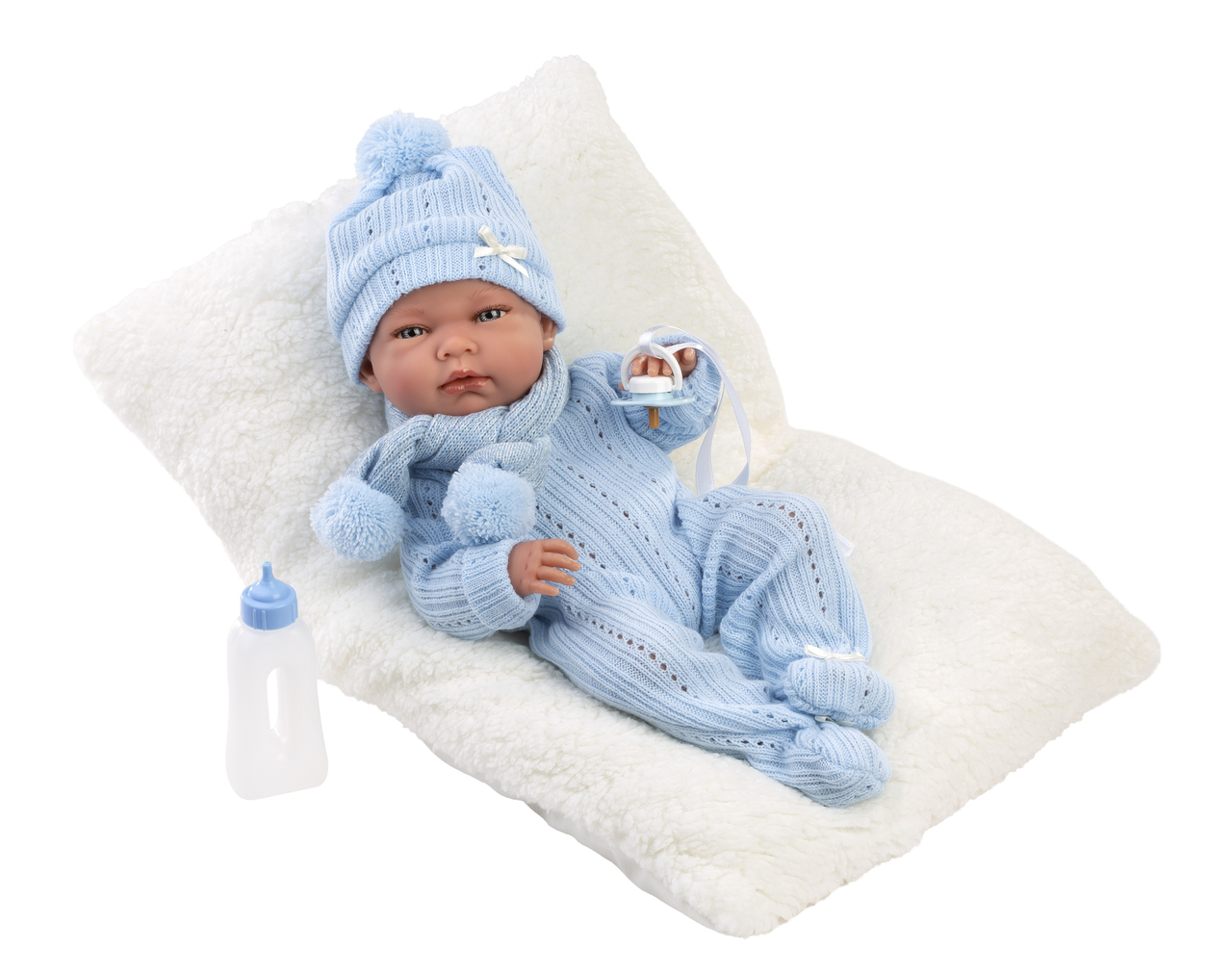 Llorens Babypop Nico 40 cm met Kussen en Flesje - Vinyl