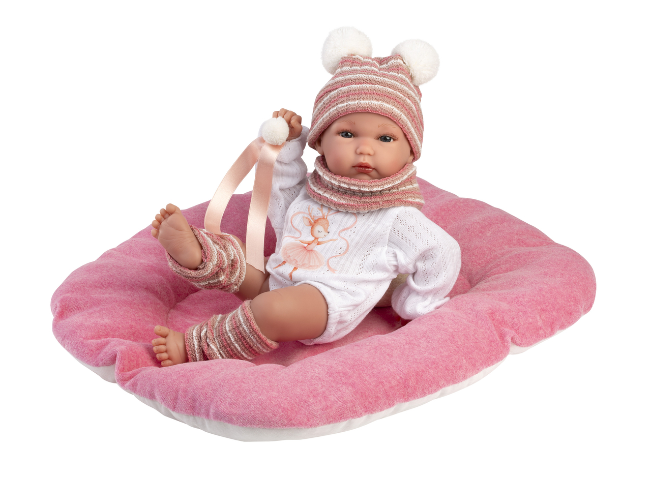 Babypop 35 cm met Ballerina-outfit en Kussen - Llorens Bimba