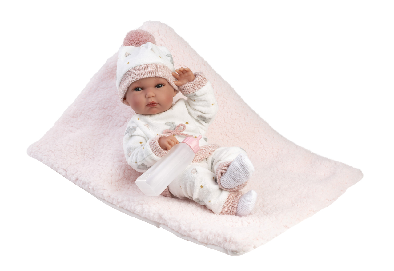 Llorens Babypop Bimba 35 cm Vinyl roze met kussen