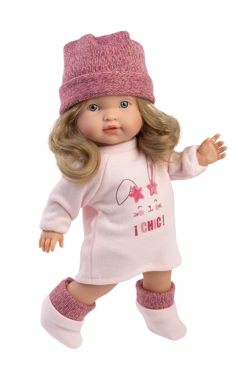 Llorens Babypop Valeria 28 cm met Vinyllichaam en Roze Outfit