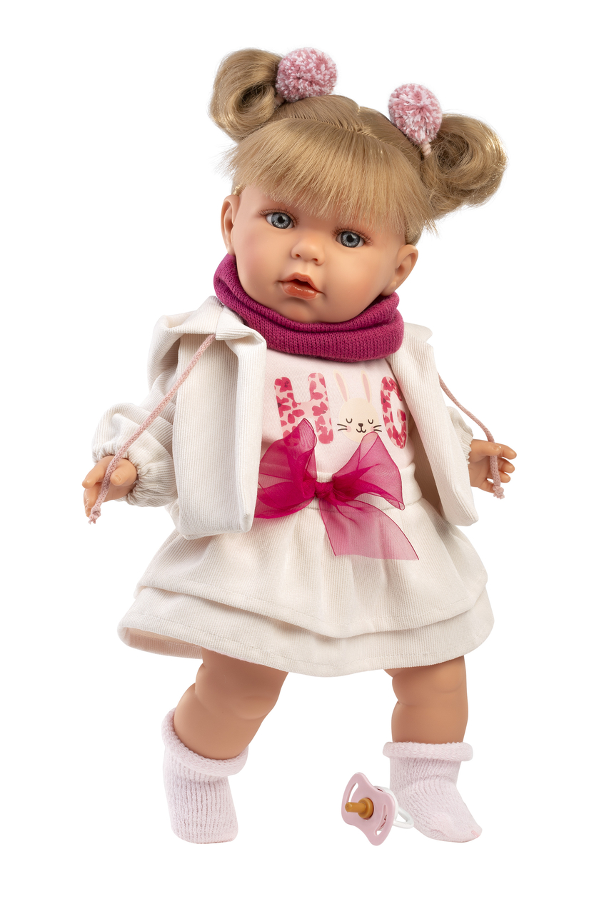 Llorens Huilpop Julia 42 cm met Geluid en Stoffen Lichaam
