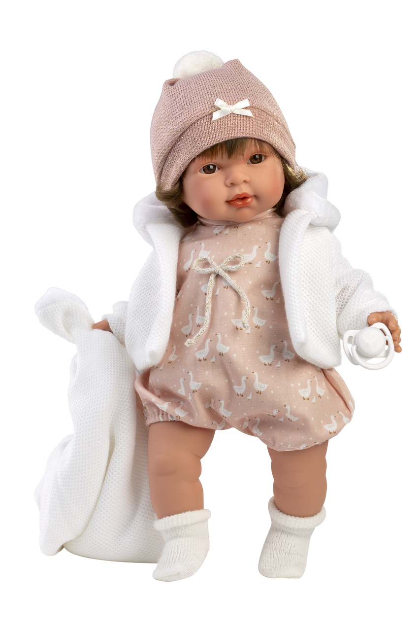 Babypop met Huilgeluid 42 cm - Llorens Carla met Dekentje