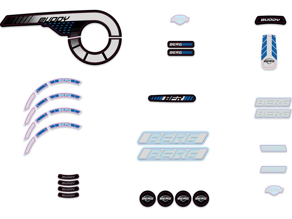 BERG-Onderdeel Skelter - Buddy 2.0 - Sticker set blauw