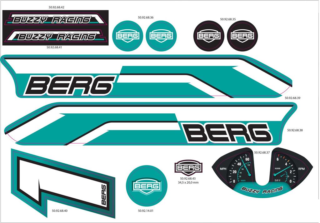 BERG-Onderdeel Skelter - Buzzy - Sticker set Racing