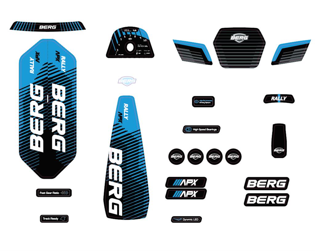 BERG-Onderdeel Skelter - Rally - Sticker Set APX blauw