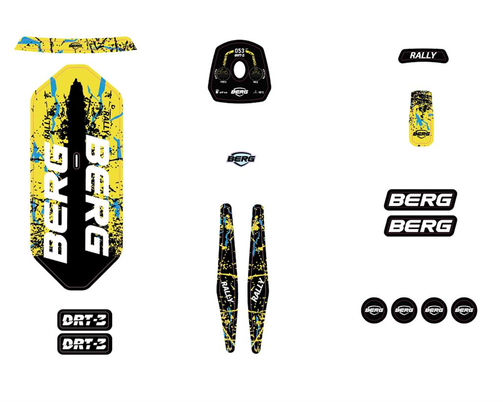 BERG-Onderdeel Skelter - Rally - Sticker Set DRT Yellow 3 Gears