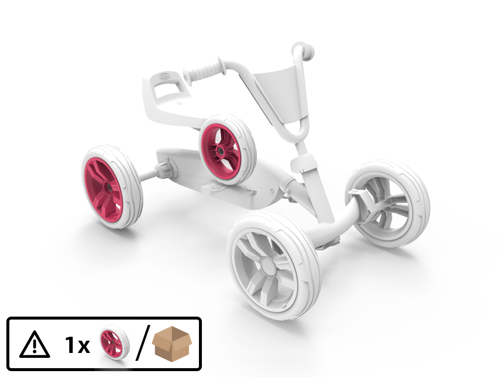 BERG-Onderdeel Skelter - wielen 9x2 - Pink/White Rear