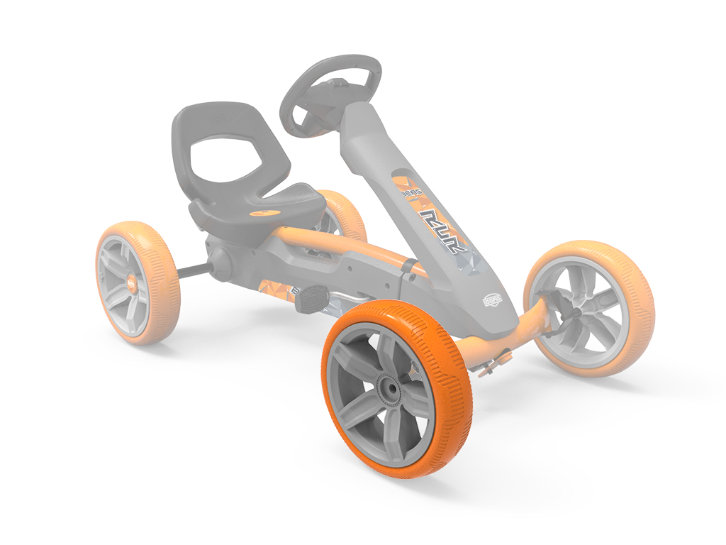 BERG-Onderdeel Skelter - wielen grijs-orange 10x2,5 front
