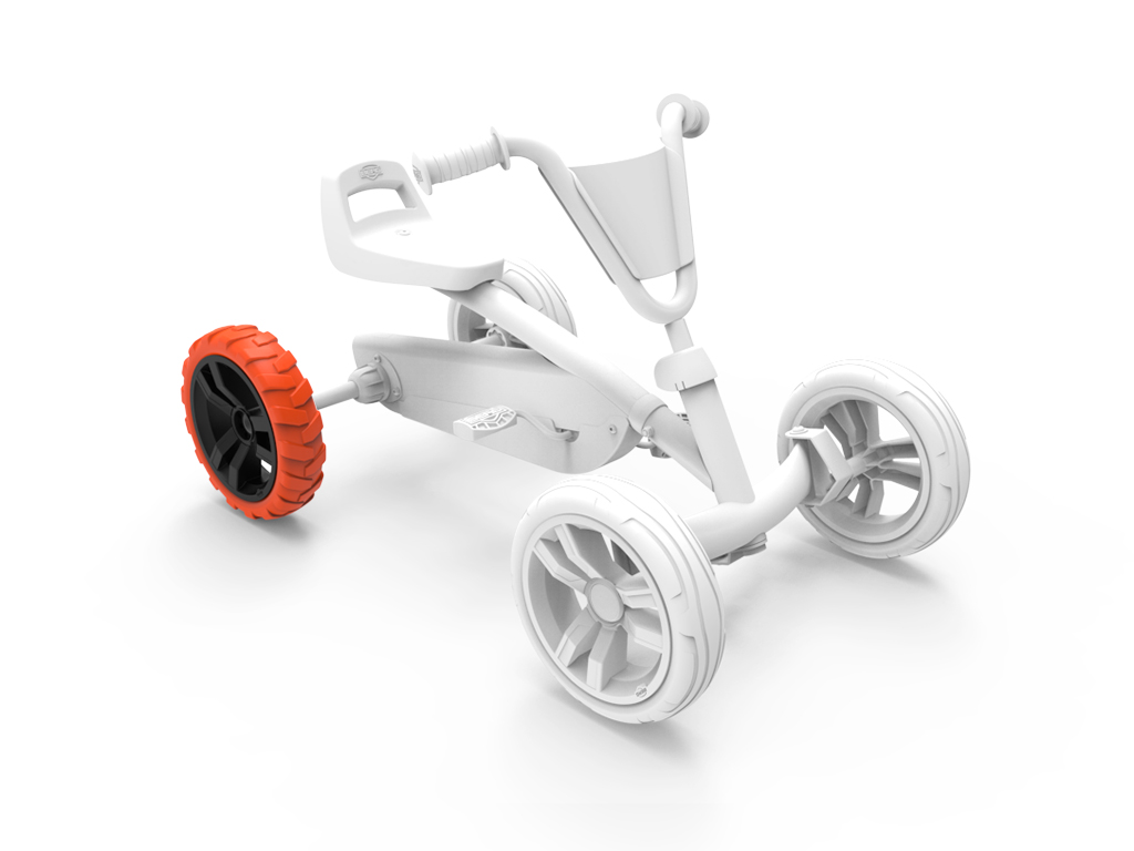 BERG-Onderdeel Skelter - wielen 9x2 Cross - zwart/Orange Rear Right