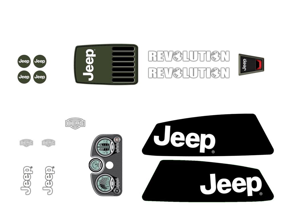 BERG-Onderdeel Skelter - XL Frame - Sticker set Jeep&reg; Revolution