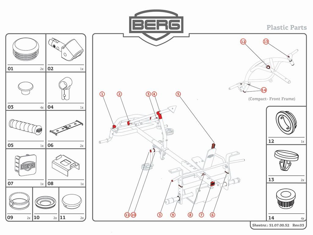 BERG-Onderdeel Skelter - XL Frame - Plastic parts