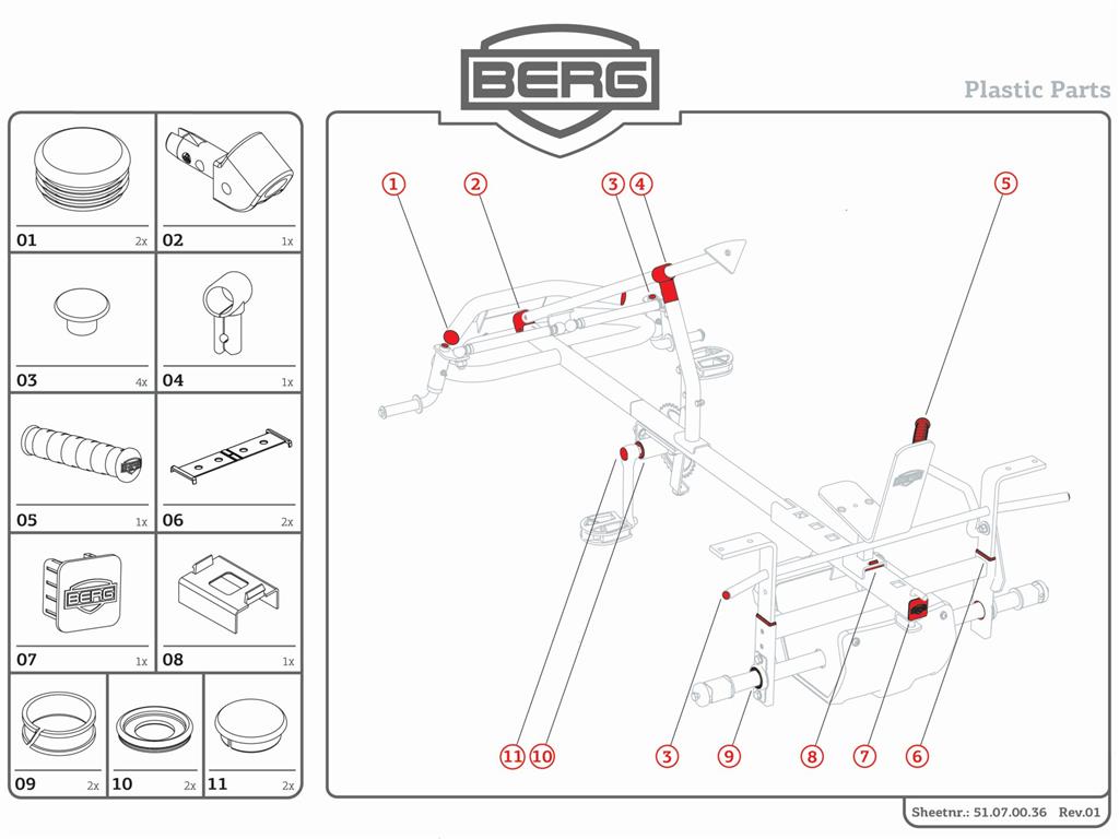 BERG-Onderdeel Skelter - XL Frame - Plastic parts