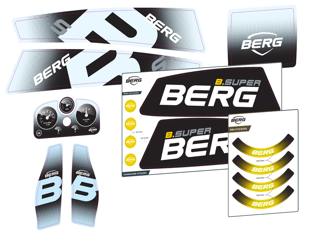 BERG-Onderdeel Skelter - XL/XXL Frame - Sticker set B.Super Yellow
