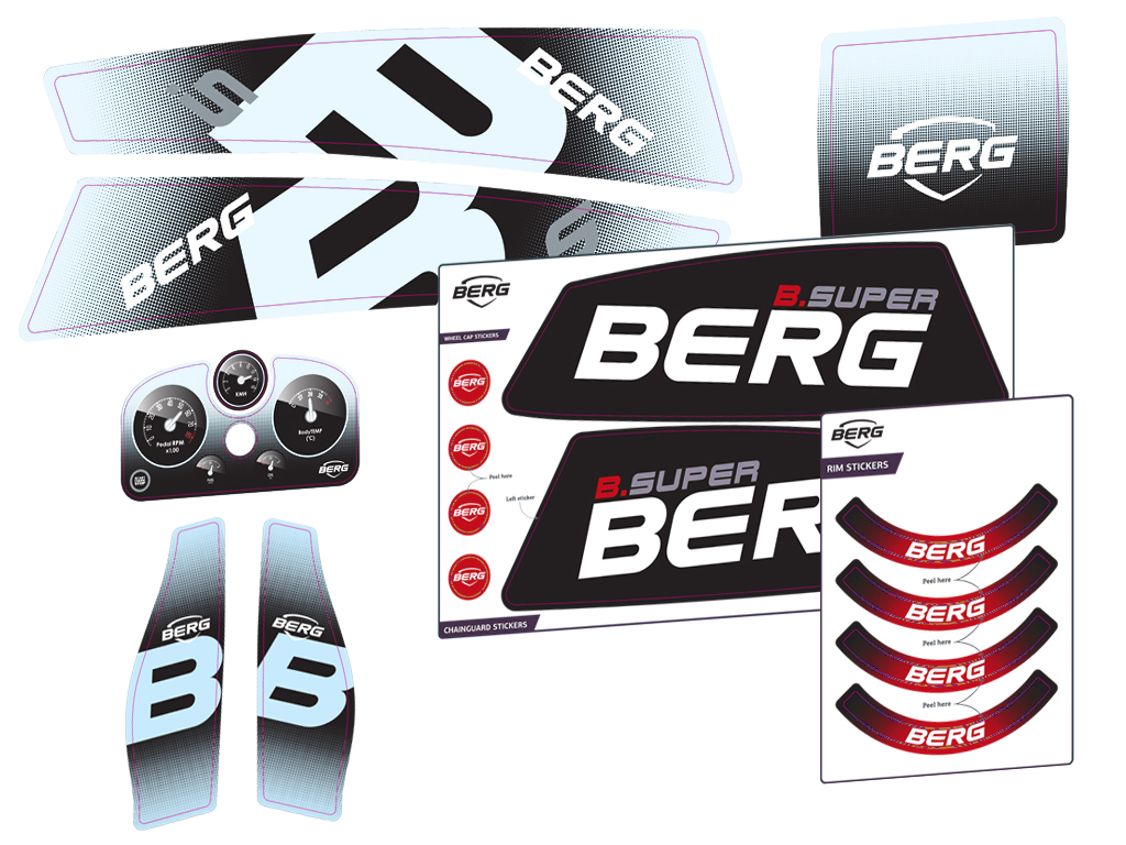 BERG-Onderdeel Skelter - XL/XXL Frame - Sticker set B.Super rood