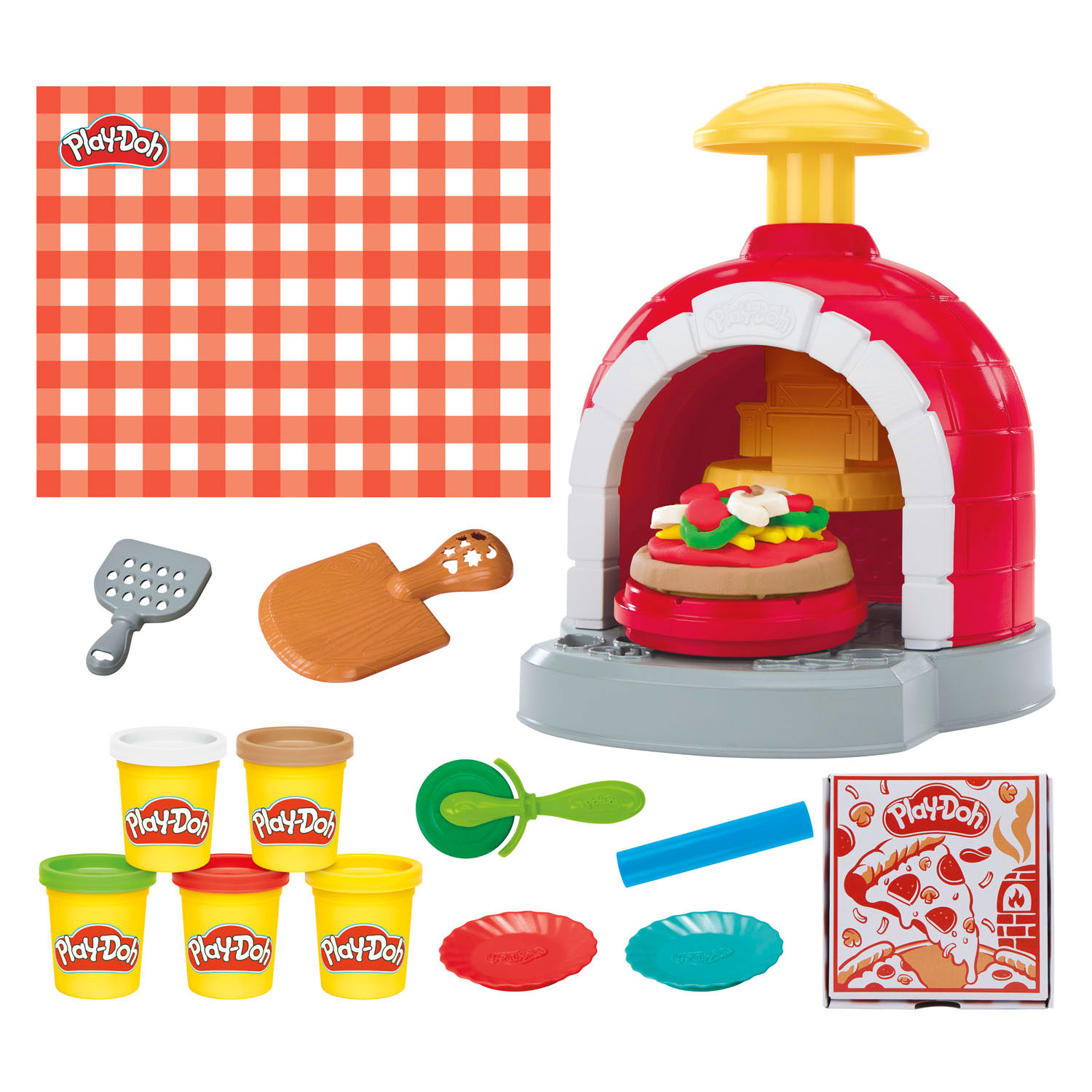 Play-Doh Stempelen en Draaien Pizzaspeelset - 5 Kleipotjes