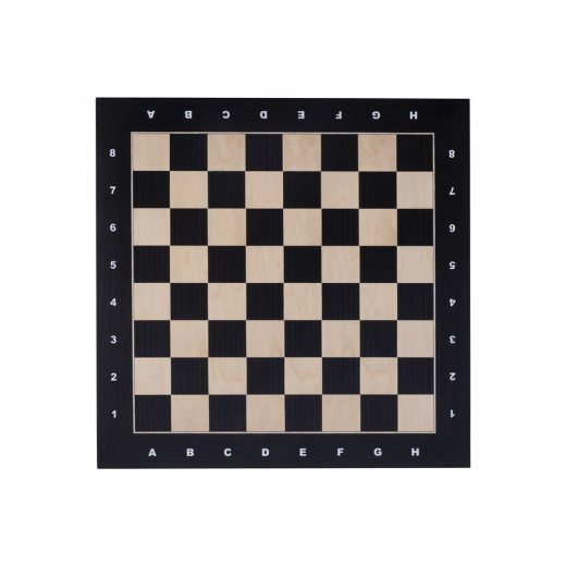 Schaakbord ingelegd inclusief cijfers en letters, 50 x 50 cm - Esdoorn