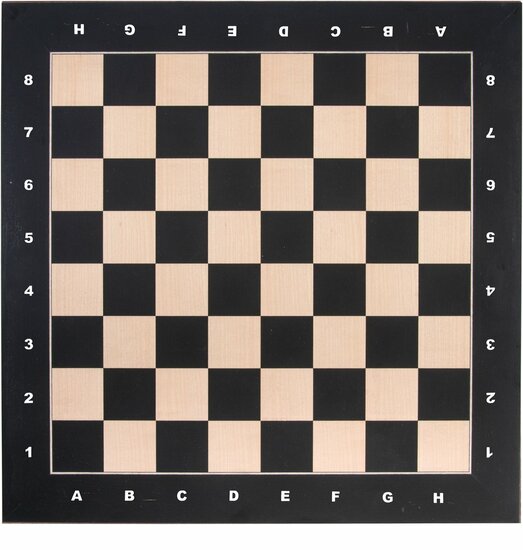 Schaakbord ingelegd inclusief cijfers en letters, 40 x 40 cm - Esdoorn
