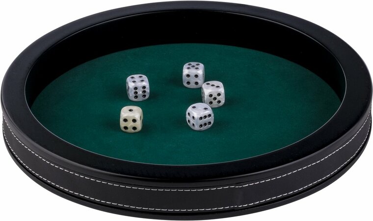Pokerpiste zwart leder - 28 cm