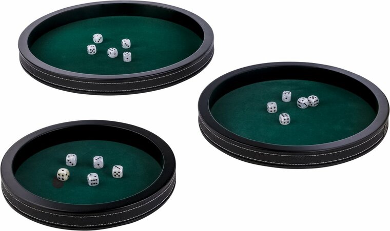 Pokerpiste zwart leder - 34 cm
