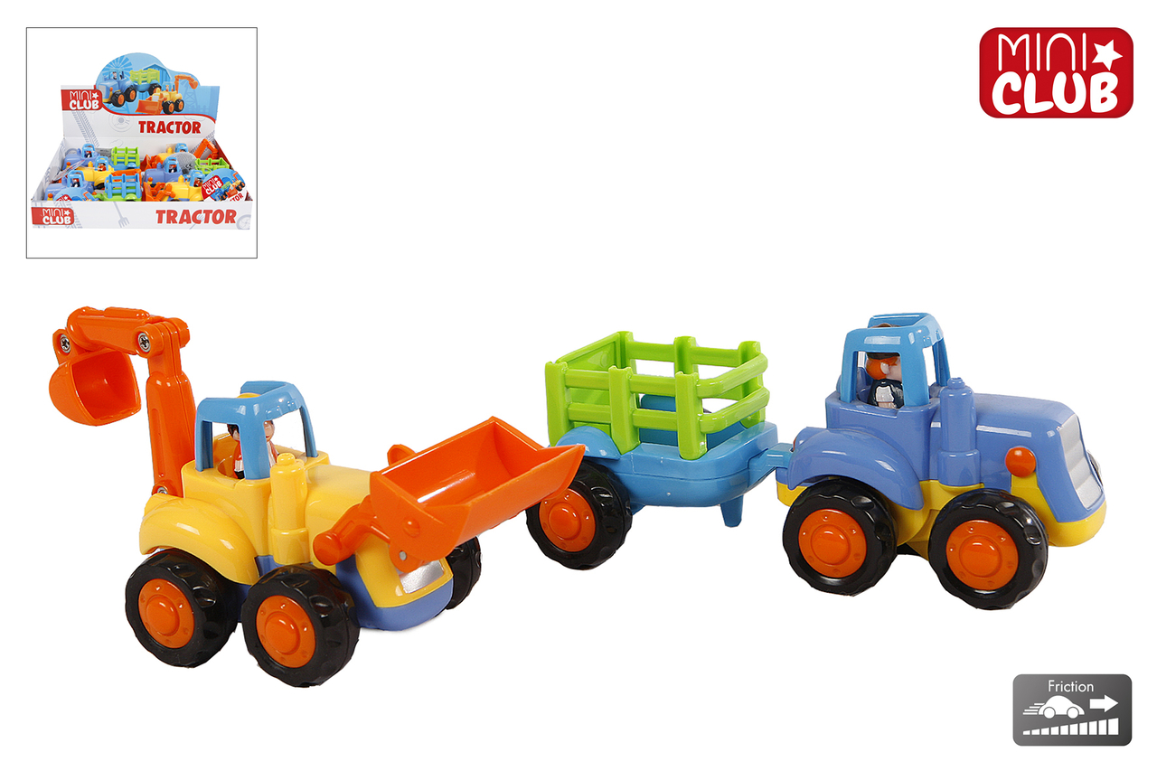 Mini Club tractor frictie &ndash; 16 cm &ndash; diverse uitvoeringen
