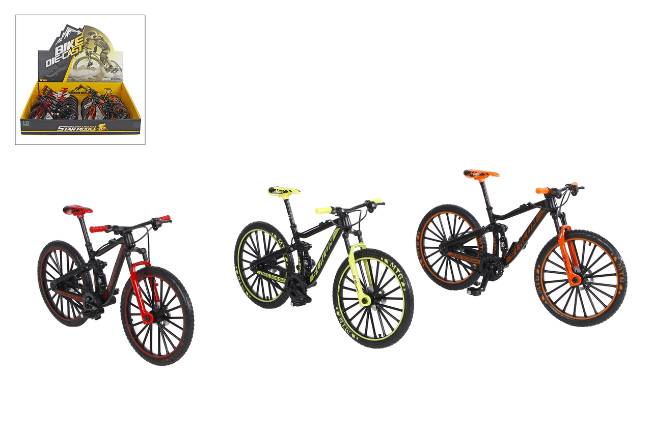 Mountainbike die-cast kleur &ndash; 17,6 cm &ndash; diverse uitvoeringen