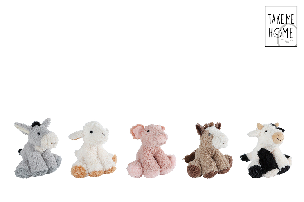Take Me Home boerderij dieren pluche &ndash; 16 cm &ndash; diverse uitvoeringen
