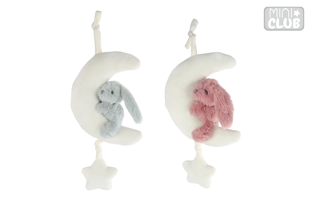 Mini club muziekdoos konijn pluche &ndash; 35 cm &ndash; diverse uitvoeringen