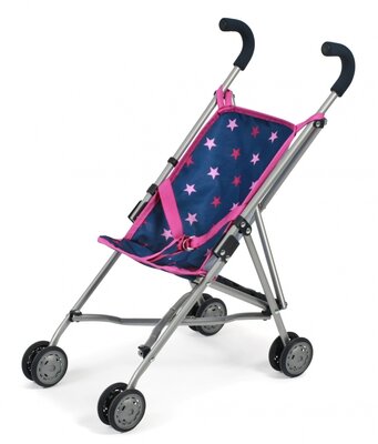 Bayer Chic Poppen Buggy Roma (Blauw/Roze/Ster)